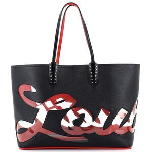 Christian Louboutin Cabata East West Tote Leather with PVC Large Black, Clear